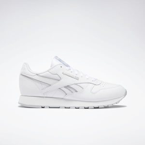 Reebok Classic Leather Turnschuhe Herren - Weiß/Grau/Weiß - DE 537-TKF